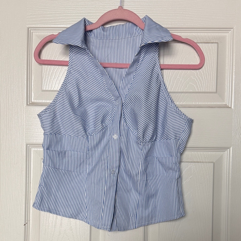 Striped sleeveless top